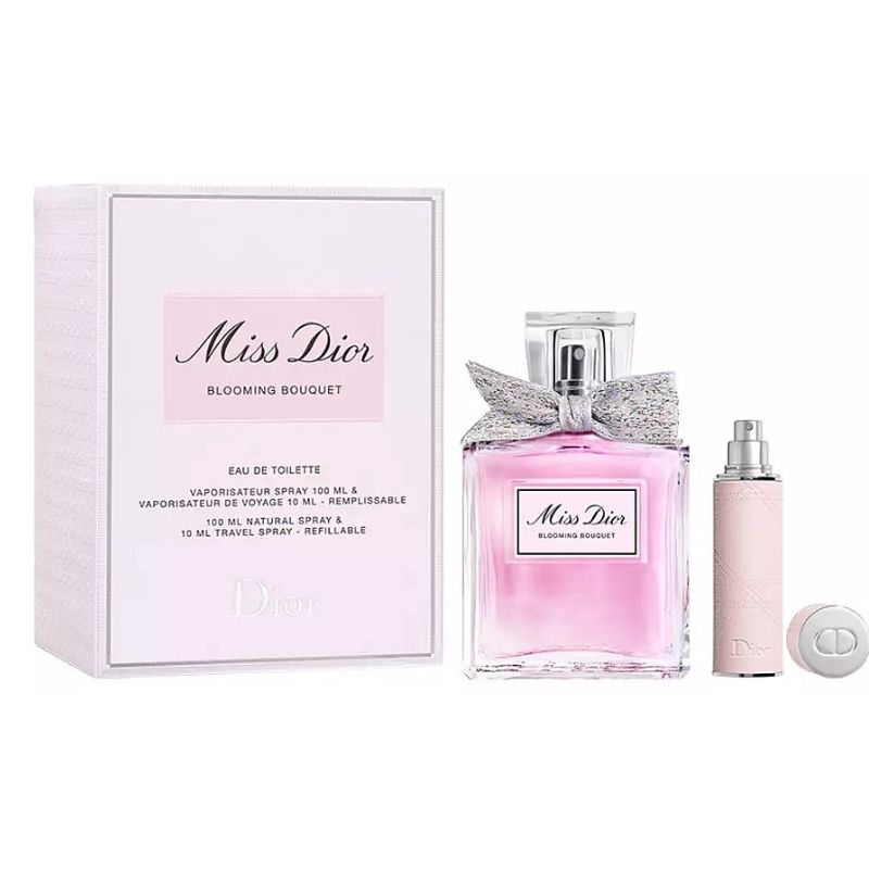 Christian Dior Miss Dior Blooming Bouquet For Women Set EDT 100ml + EDT 10ml Travel Spray Refillable