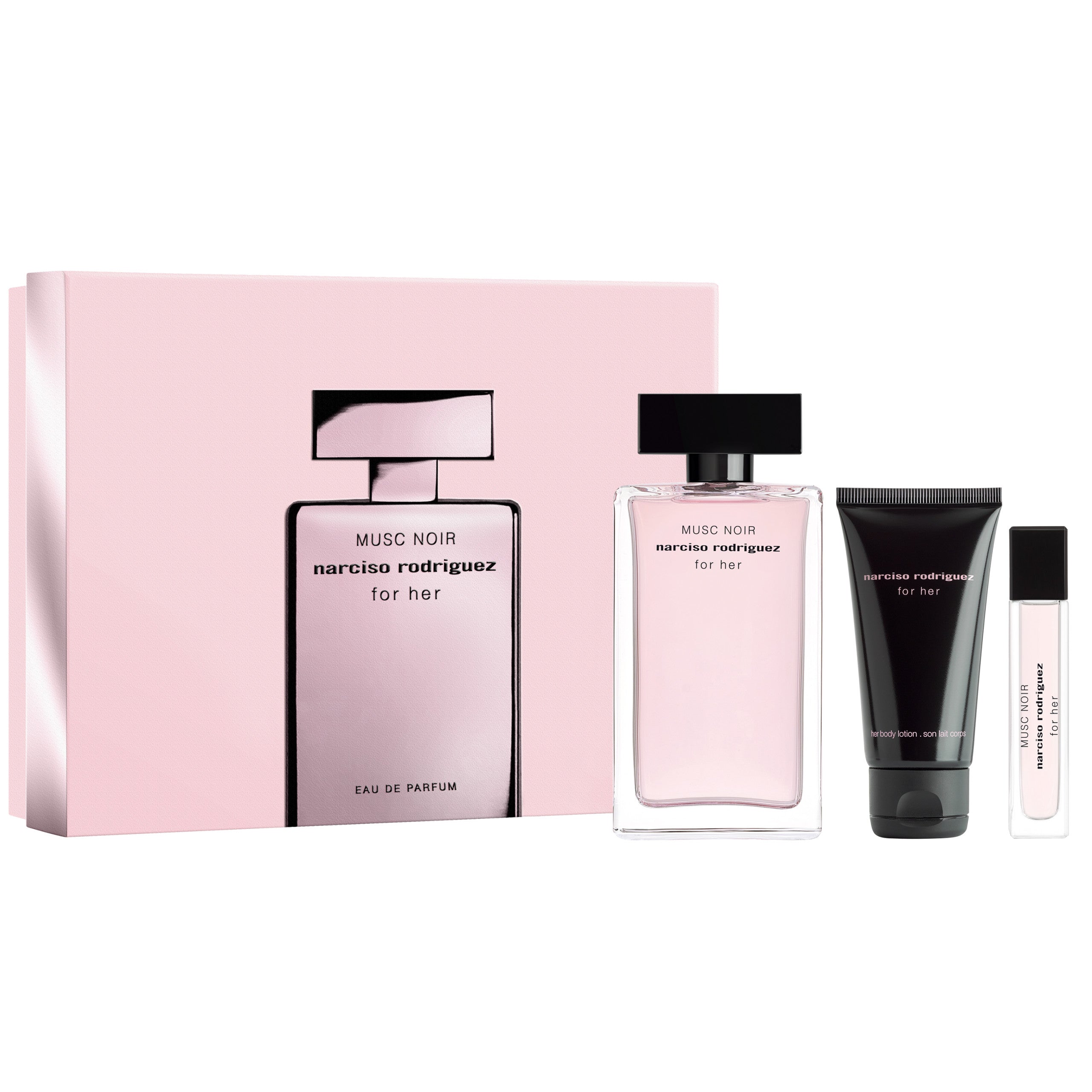 Narciso Rodriguez Musc Noir For Her For Women Set EDP 100ml + EDP 10ml Purse Spray + Her Body Lotion 50ml