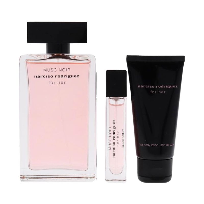 Narciso Rodriguez Musc Noir For Her For Women Set EDP 100ml + EDP 10ml Purse Spray + Her Body Lotion 50ml