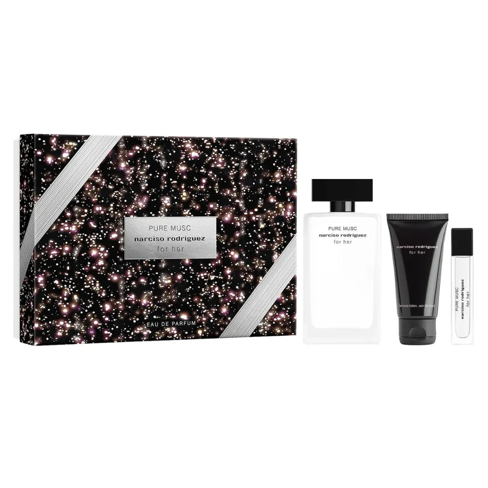 Narciso Rodriguez Pure Musc For Her For Women Set EDP 100ml + EDP 10ml Purse Spray + Body Lotion 50ml