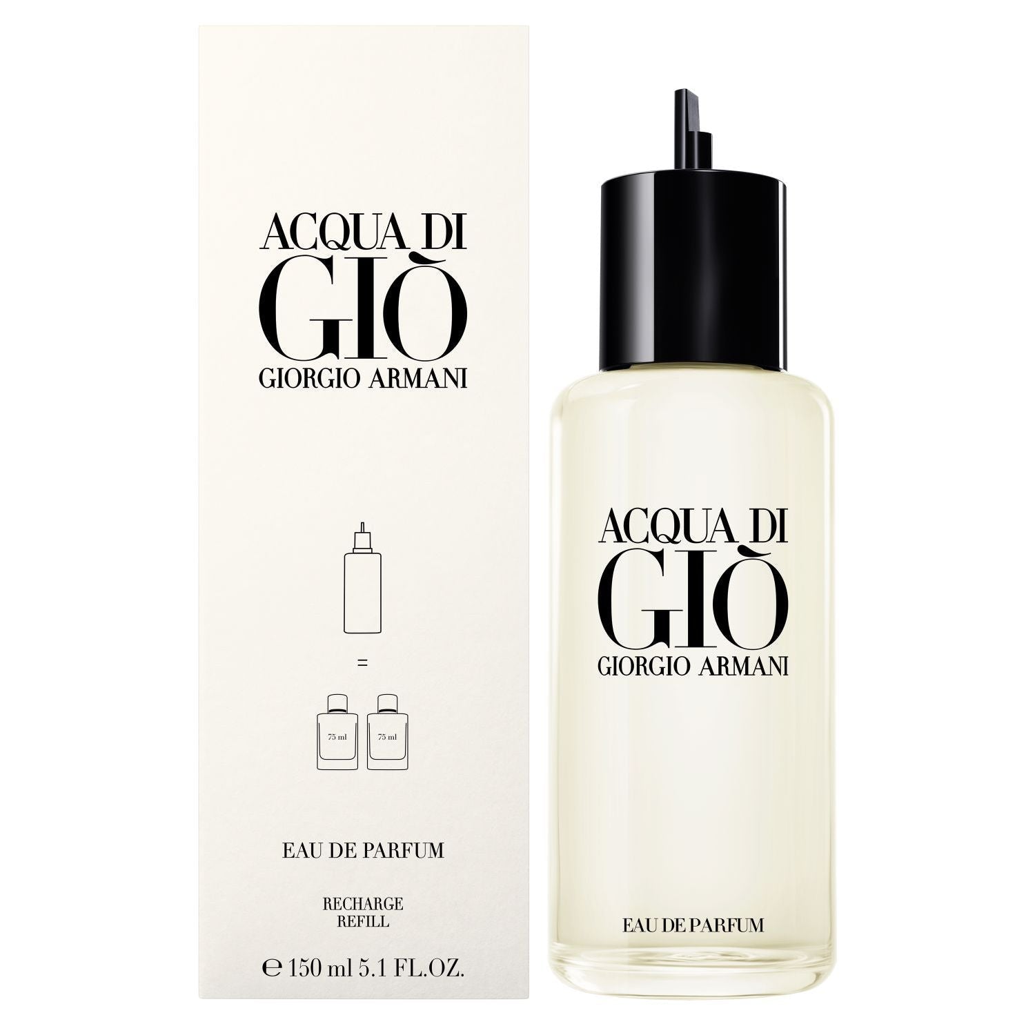 Giorgio Armani Acqua Di Gio Eau De Parfum For Men - Aromatic Aquatic Perfume 150ml Refill