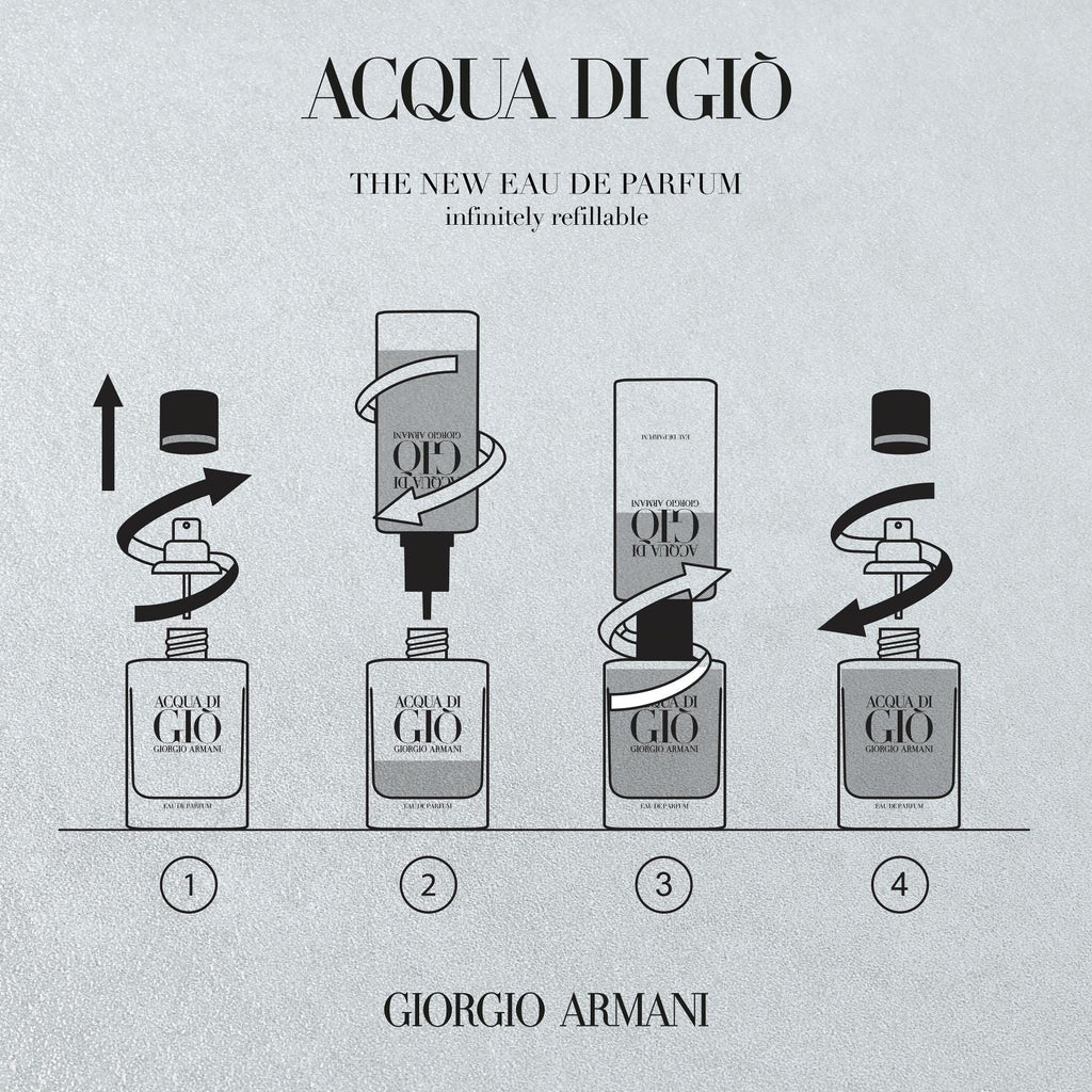 Giorgio Armani Acqua Di Gio Eau De Parfum For Men - Aromatic Aquatic Perfume 150ml Refill