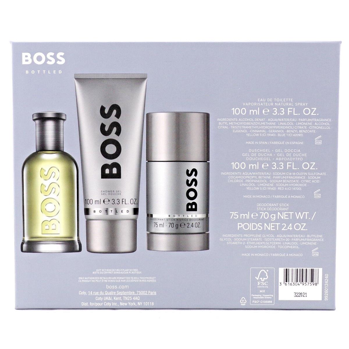 Hugo Boss Bottled For Men Set EDT 100 Ml + Shower Gel 100ml + Deo-Stick 75ml