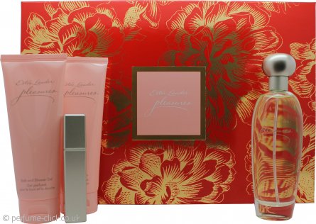 Estee Lauder Pleasures for Women Edp 100ml+5ml EDP+100ml Shaving Gel +100 Body Lotion Set