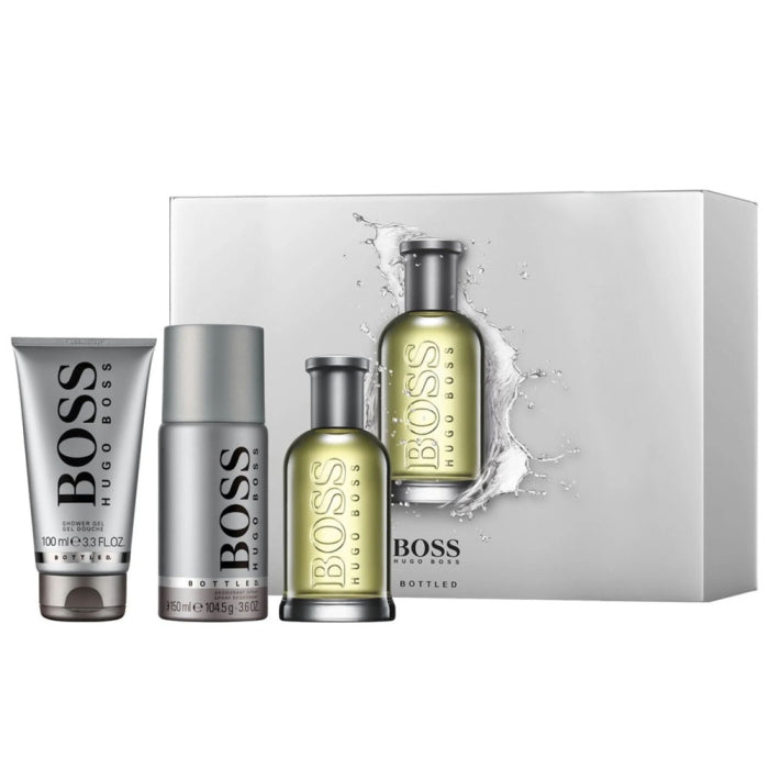 Hugo Boss Bottled Men  Set EDT  100ml + Deo Spray 150ml + Shower Gel 100ml For Men