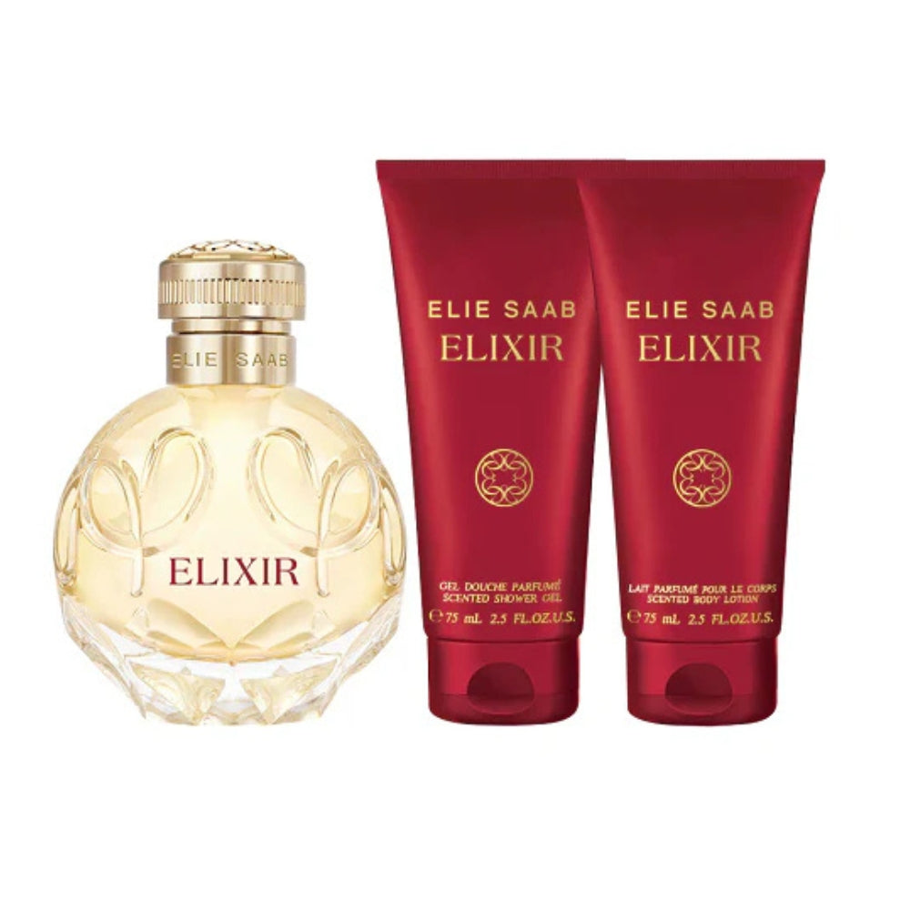 Elie Saab Elixir For Women Set EDP 100ml + Scented Body Lotion 75ml + Scented Shower Gel 75ml