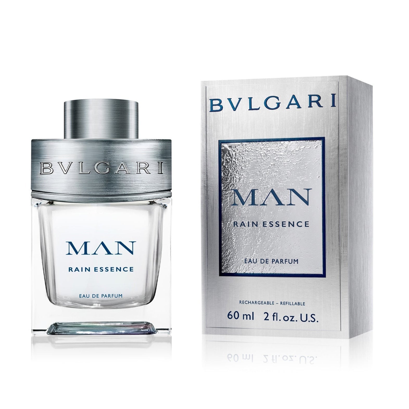 Bvlgari Man Rain Essence Eau De Parfum For Men - Floral Woody Musk Perfume 60ml Refillable
