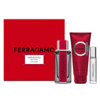 Salvatore Ferragamo Ferragamo Red Leather Pour Homme For Men Set EDP 100ml + EDP 10ml + Shampoo & Shower Gel 100ml