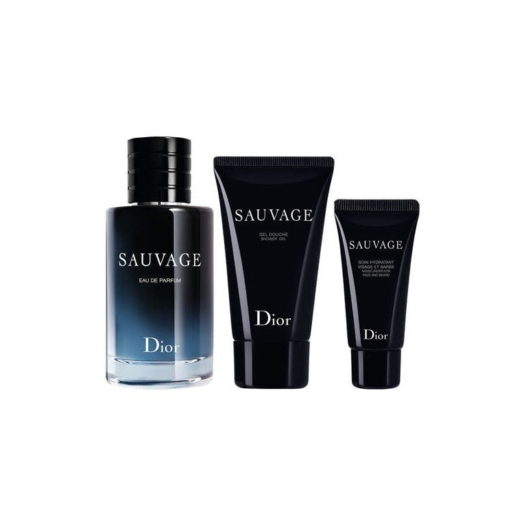 Christian Dior Sauvage  Set EDP 60 Ml + Shower Gel 50 Ml + Moisturizer For Face & Beard 20 Ml For Men
