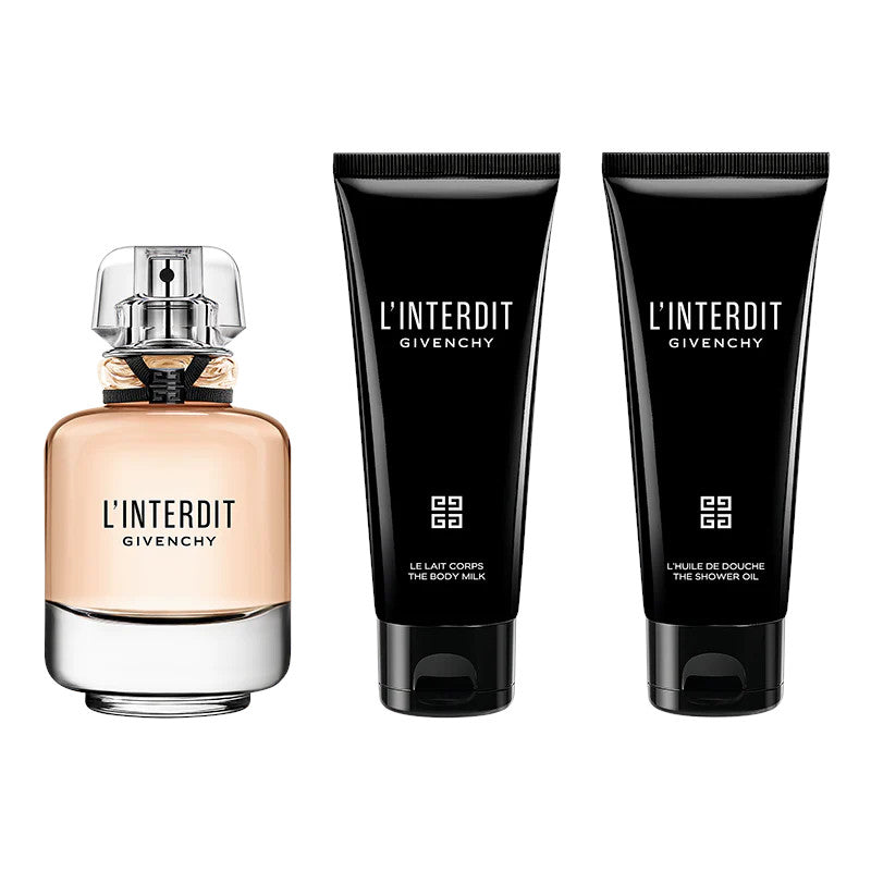 Givenchy L'interdit  Set EDP 80ml  + The Body Milk 75ml + The Shower Oil 75ml For Women