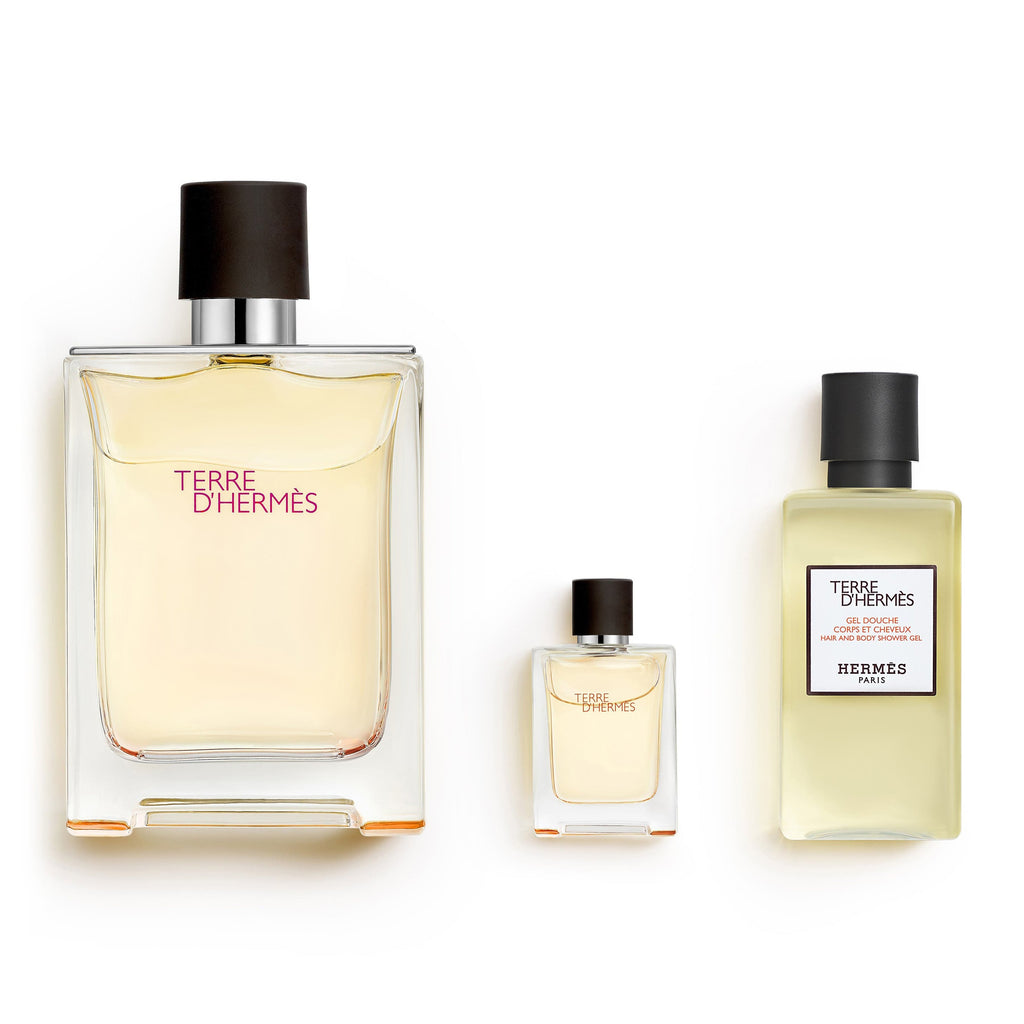 Hermes Terre D'Hermes Set For Men Pure Parfum 75 ml + Pure Parfum 5 ml + Hair&Body Shower Gel 40 ml
