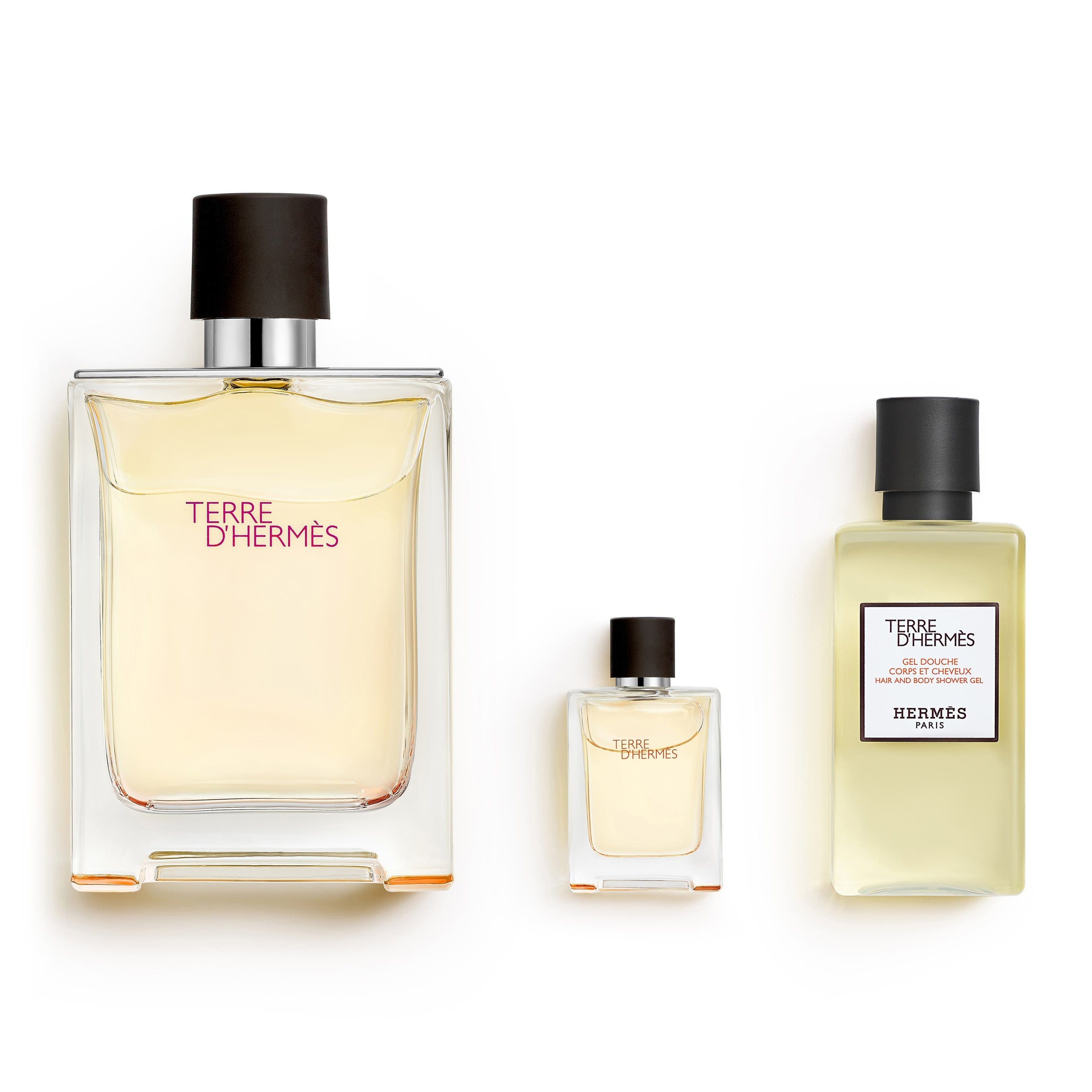 Hermes Terre D'Hermes Set For Men Pure Parfum 75 ml + Pure Parfum 5 ml + Hair&Body Shower Gel 40 ml