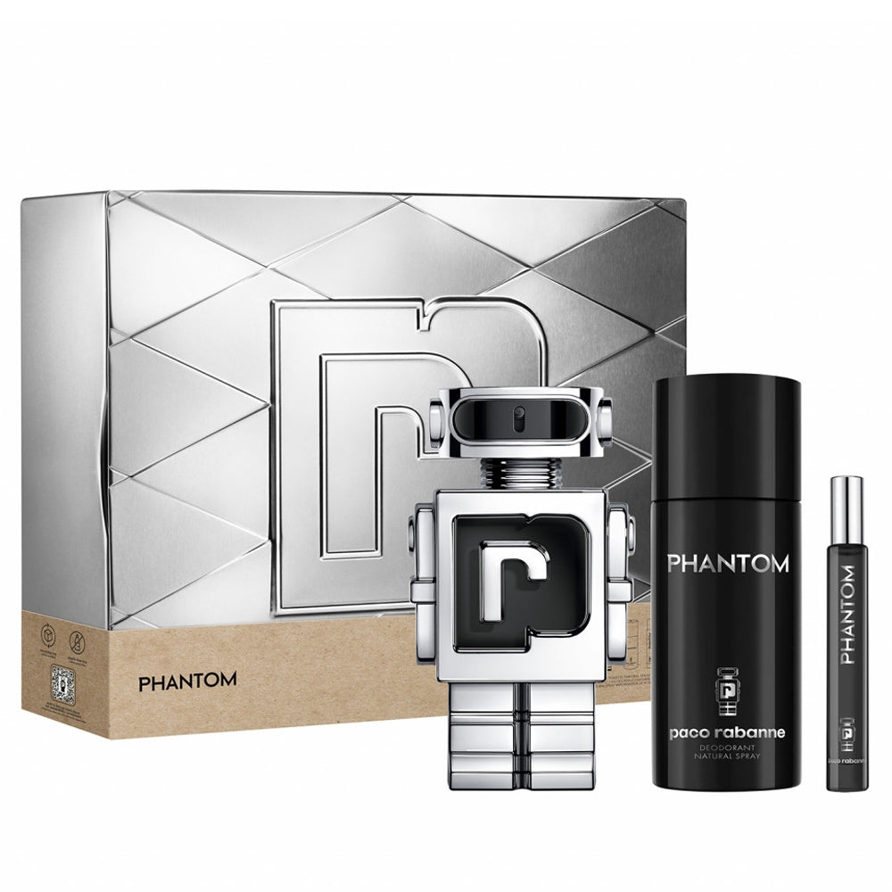 Paco Rabanne Phantom Gift Set For Men EDT 100ml + EDT 10ml + Deodorant 150ml
