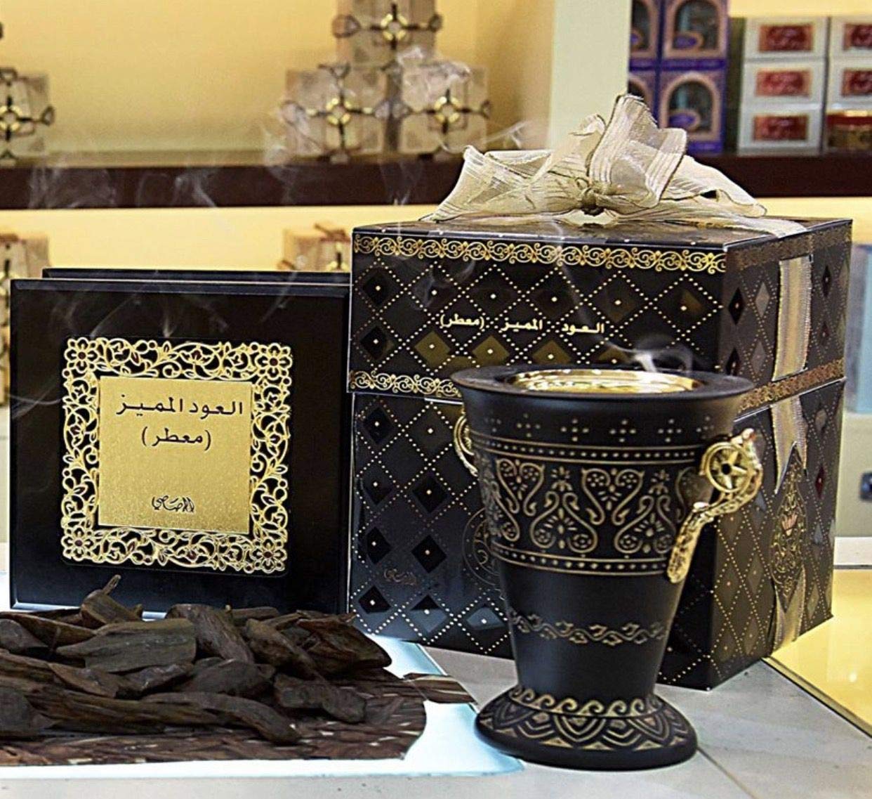 Rasasi Oudh Al Mumaiz Moattar - Incense Bakhoor Gift Pack - 80g