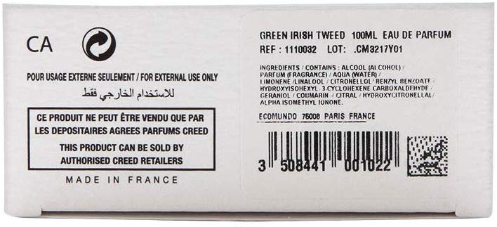 Green Irish Tweed by Creed Perfume for Men - Eau De Parfum Spray, 100ml