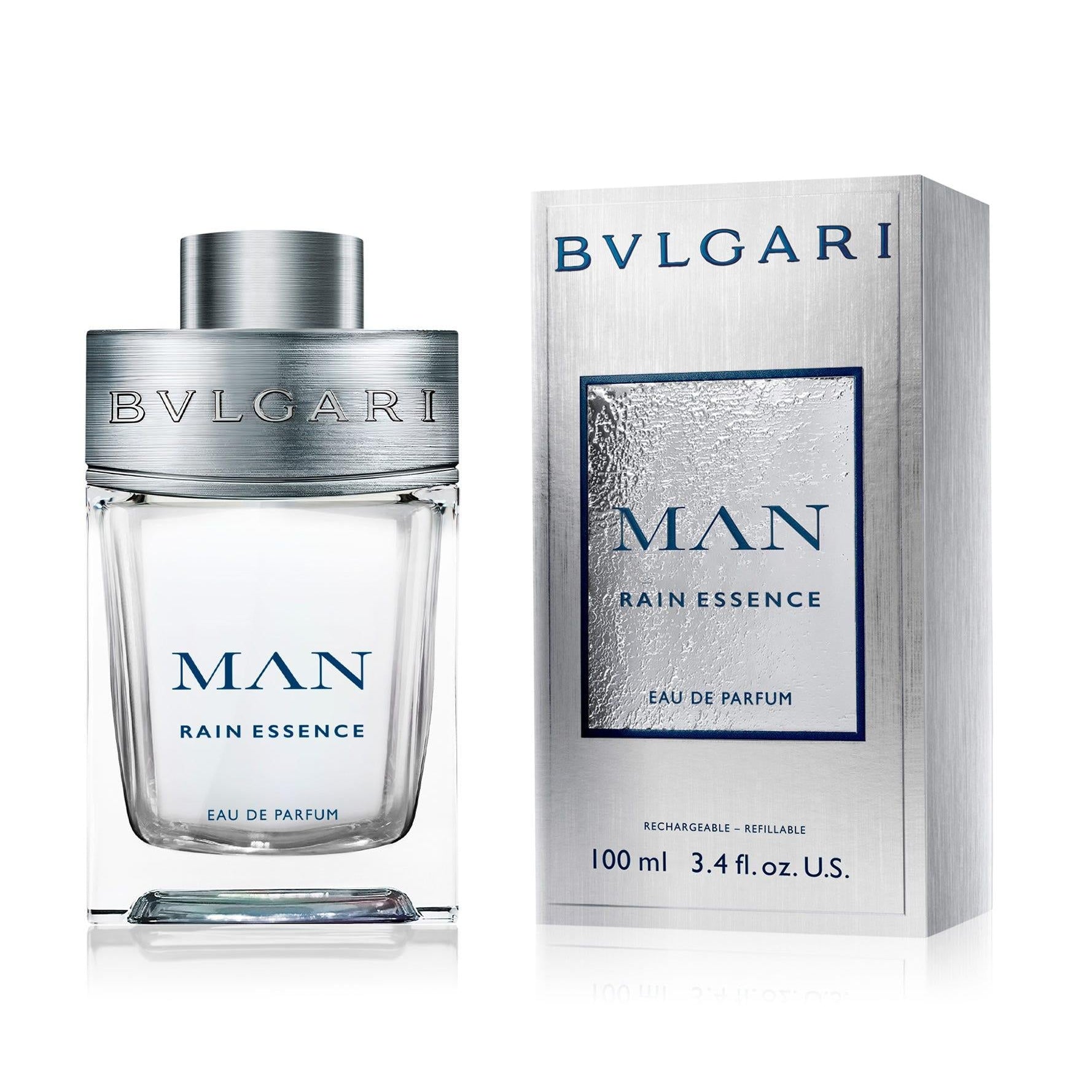 Bvlgari Man Rain Essence Eau De Parfum For Men - Floral Woody Musk Perfume 100ml Refillable